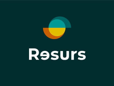 Ilmalämpöpumpun rahoitus Resurs logo valkoisella tekstillä ja vihreällä taustavärillä